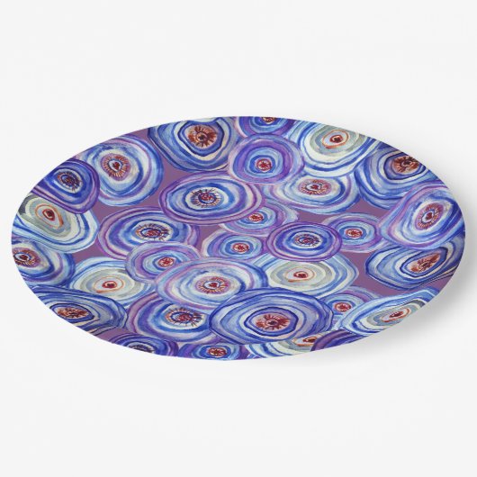 Assiettes En Carton Plaques de papier personnalisées Purple Circles, P (Angle)