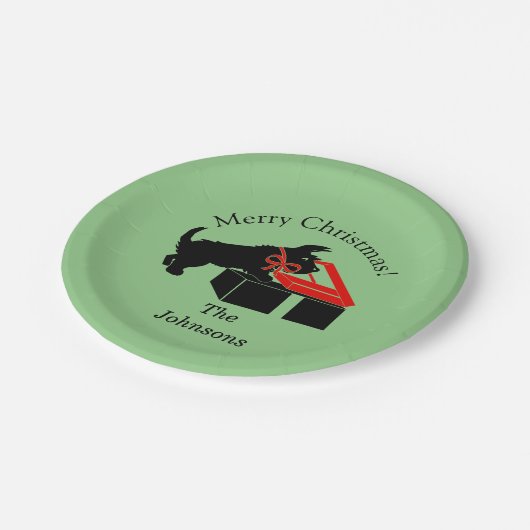 Assiettes En Carton Plaques de papier personnalisées Scottie Dog Chris (Angle)
