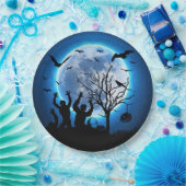 Assiettes En Carton Plaques de papier personnalisées Zombies Fullmoon (Fête)