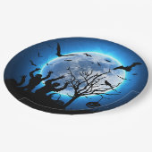 Assiettes En Carton Plaques de papier personnalisées Zombies Fullmoon (Angle)