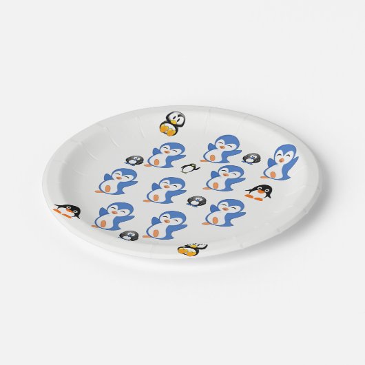 Assiettes En Carton Plaques de papier Pingouins (Angle)