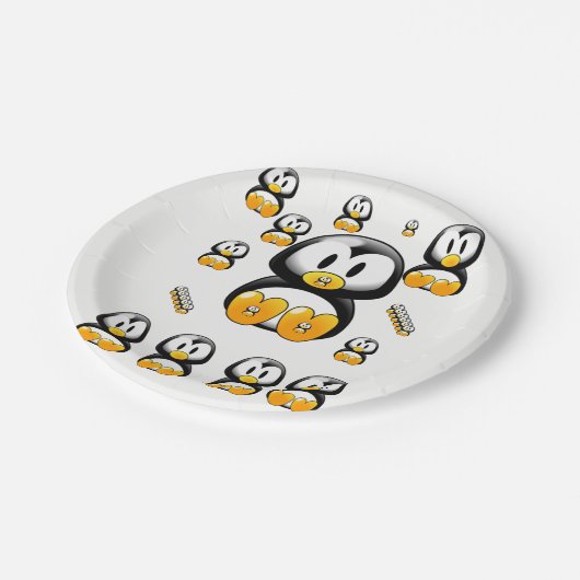 Assiettes En Carton Plaques de papier Pingouins (Angle)