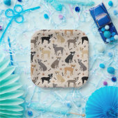 Assiettes En Carton Plaques de papier Pitbulles et d'os (Fête)