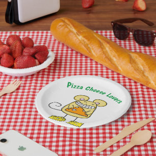 Assiettes En Carton Plaques de papier, Pizza Fromage Amateurs Plaques 