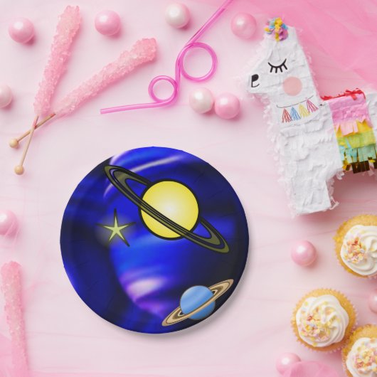 Assiettes En Carton Plaques de papier Planètes (Fête)