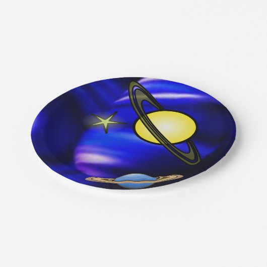 Assiettes En Carton Plaques de papier Planètes (Angle)