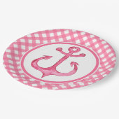 Assiettes En Carton Plaques de papier plaqué Ancre rose marine (Angle)