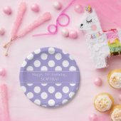 Assiettes En Carton Plaques de papier Polka violet et blanc (Fête)