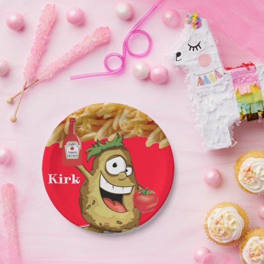 Assiettes En Carton Plaques de papier, Pomme de terre Fries Français K (Fête)