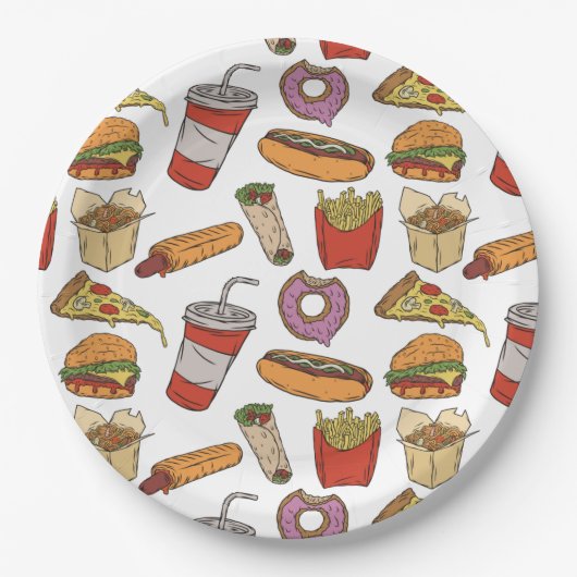 Assiettes En Carton Plaques de papier pour alimentation rapide (Devant)