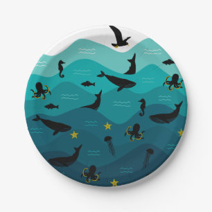 Assiettes En Carton Plaques de papier pour animaux marins
