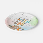 Assiettes En Carton Plaques de papier pour anniversaire Wild One Triba (Angle)