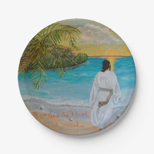Assiettes En Carton Plaques de papier "Pour Dieu si aimé le monde" (Devant)