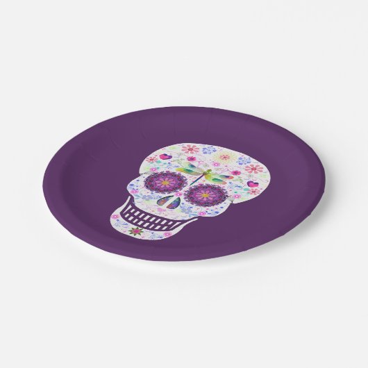 Assiettes En Carton Plaques de papier pour dragonfly SUgar Skull (Angle)