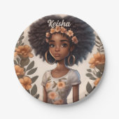 Assiettes En Carton Plaques de papier pour filles afro-américaines per (Devant)
