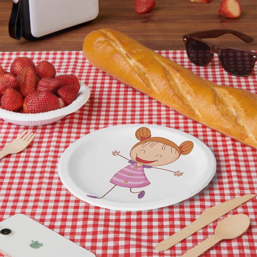 Assiettes En Carton Plaques de papier pour filles joyeuses