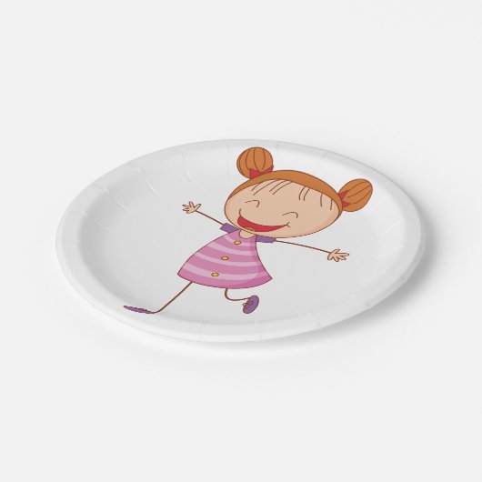 Assiettes En Carton Plaques de papier pour filles joyeuses (Angle)
