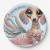 Assiettes En Carton Plaques de papier pour la partie Dachshund féminin (Devant)