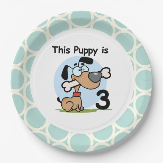Assiettes En Carton Plaques de papier pour le 3e anniversaire des chio (Devant)