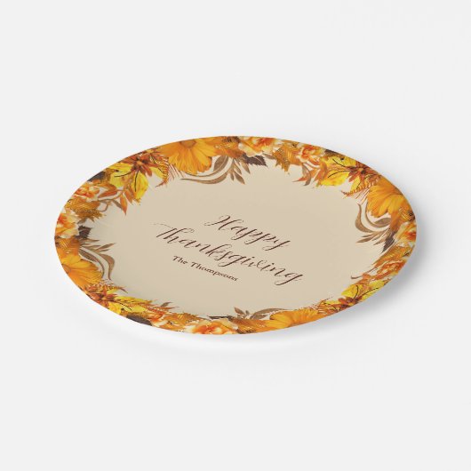 Assiettes En Carton Plaques de papier pour le dîner de Thanksgiving (Angle)