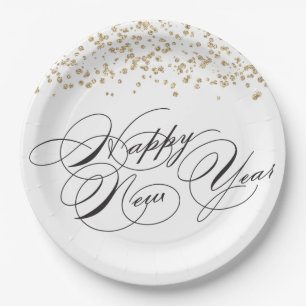 Assiettes En Carton Plaques de papier pour le réveillon du Nouvel An