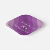Assiettes En Carton Plaques de papier rayé violet, 90e anniversaire (Angulaire)