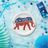 Assiettes En Carton Plaques de papier républicain à éléphant de partie (Fête)