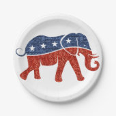 Assiettes En Carton Plaques de papier républicain à éléphant de partie (Devant)