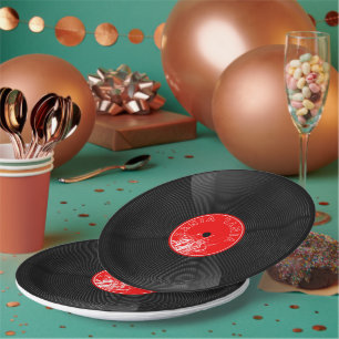 Assiettes En Carton Plaques de papier Retro Vinyl - Élégante Vibe