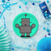 Assiettes En Carton Plaques de papier robot (Fête)