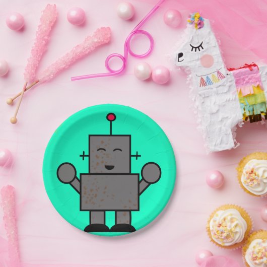 Assiettes En Carton Plaques de papier robot (Fête)
