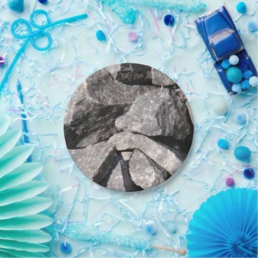 Assiettes En Carton Plaques de papier Roche en granit brut (Fête)