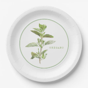 Assiettes En Carton Plaques de papier rond 9 po OREGANO FRAÎCHES