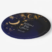 Assiettes En Carton Plaques de papier rond à thème Moon et étoiles (Angle)