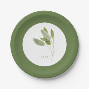 Assiettes En Carton Plaques de papier rond de 7 po - Vert