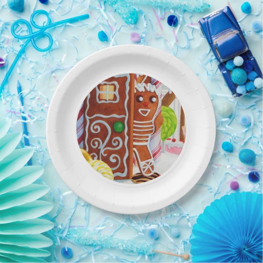 Assiettes En Carton Plaques de papier rond de 9" GINGERPREAD MAN (Fête)