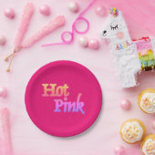 Assiettes En Carton Plaques de papier rose chaud (Fête)