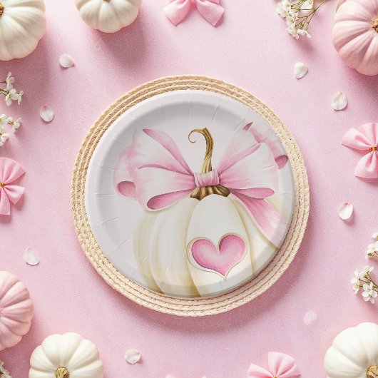 Assiettes En Carton Plaques de papier rose Citrouille Coquette