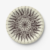 Assiettes En Carton Plaques de papier Rose Compass (Devant)