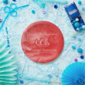 Assiettes En Carton Plaques de papier Rose de corail, 60e anniversaire (Fête)