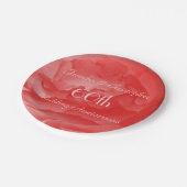 Assiettes En Carton Plaques de papier Rose de corail, 60e anniversaire (Angle)