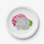 Assiettes En Carton Plaques de papier rose et blanc Hydrangeas (Devant)