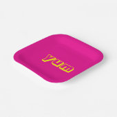 Assiettes En Carton Plaques de papier rose et jaune (Angulaire)