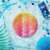 Assiettes En Carton Plaques de papier rose et jaune Hexagon géométriqu (Fête)