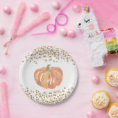 Assiettes En Carton Plaques de papier rose et or Citrouille pour le pr (Fête)