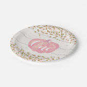 Assiettes En Carton Plaques de papier rose et or Citrouille pour le pr (Angle)