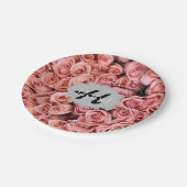 Assiettes En Carton Plaques de papier rose rose personnalisées (Angle)