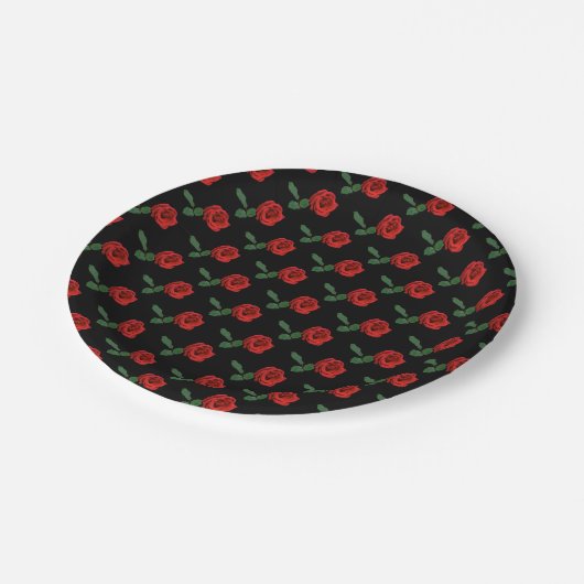 Assiettes En Carton Plaques de papier rose simple rouge (Angle)