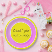 Assiettes En Carton Plaques de papier rose simples (Fête)