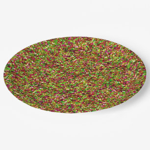 Assiettes En Carton Plaques de papier-rose-vert-rose-éblouissant